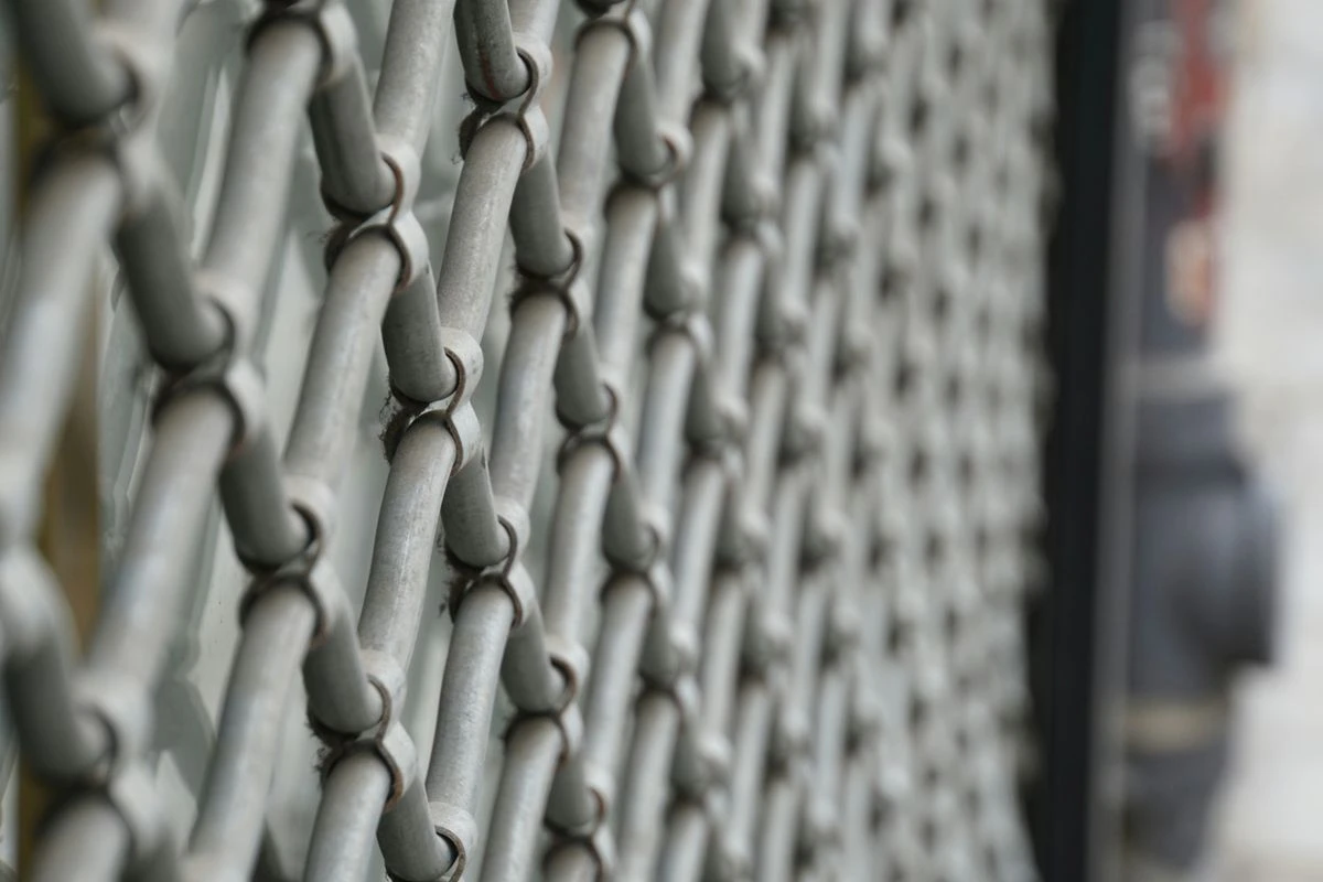 grey metal chain link fence